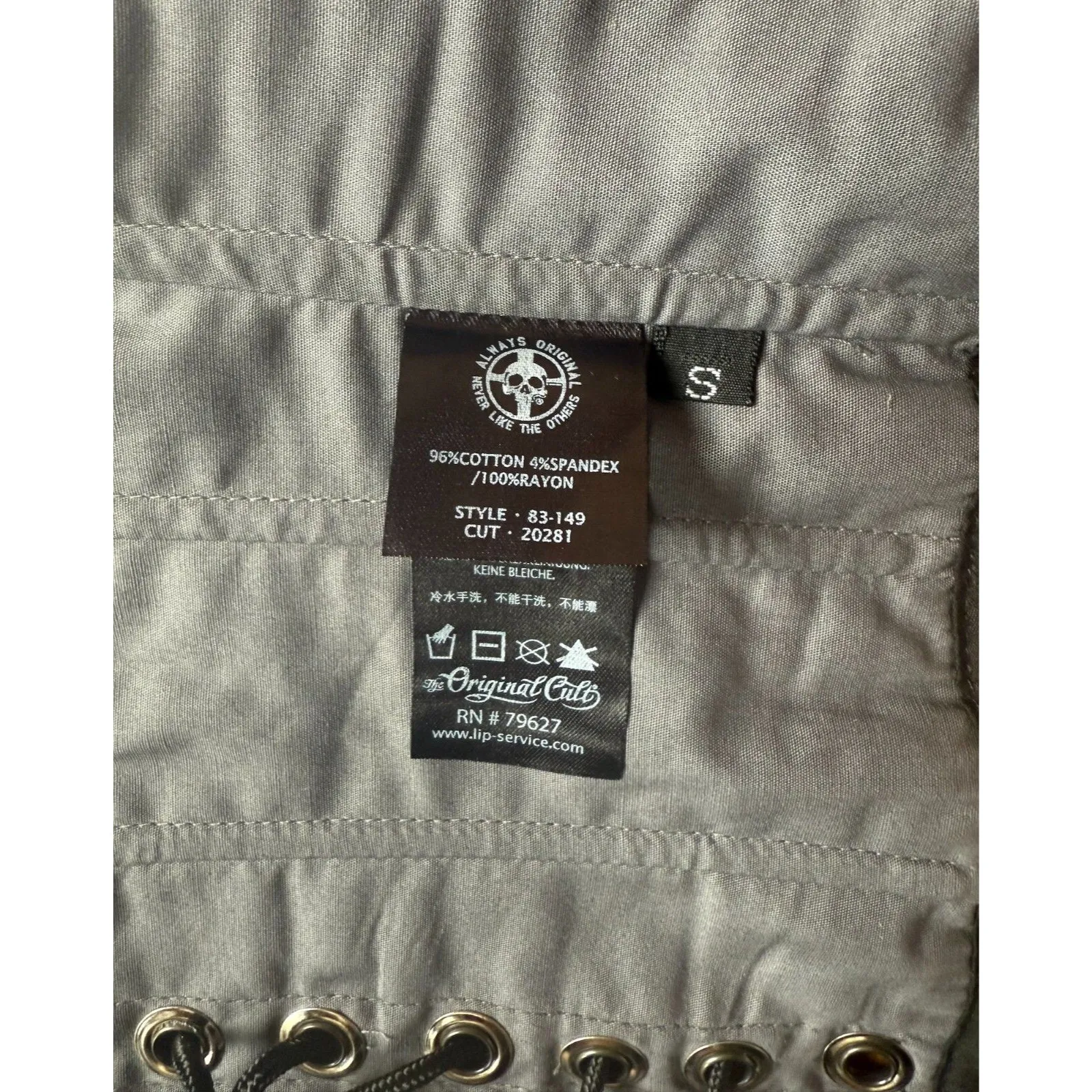 Vintage Lip Service Gothic Lolita Victorian Gray Black Lace Corset Cincher XXL - Image 4