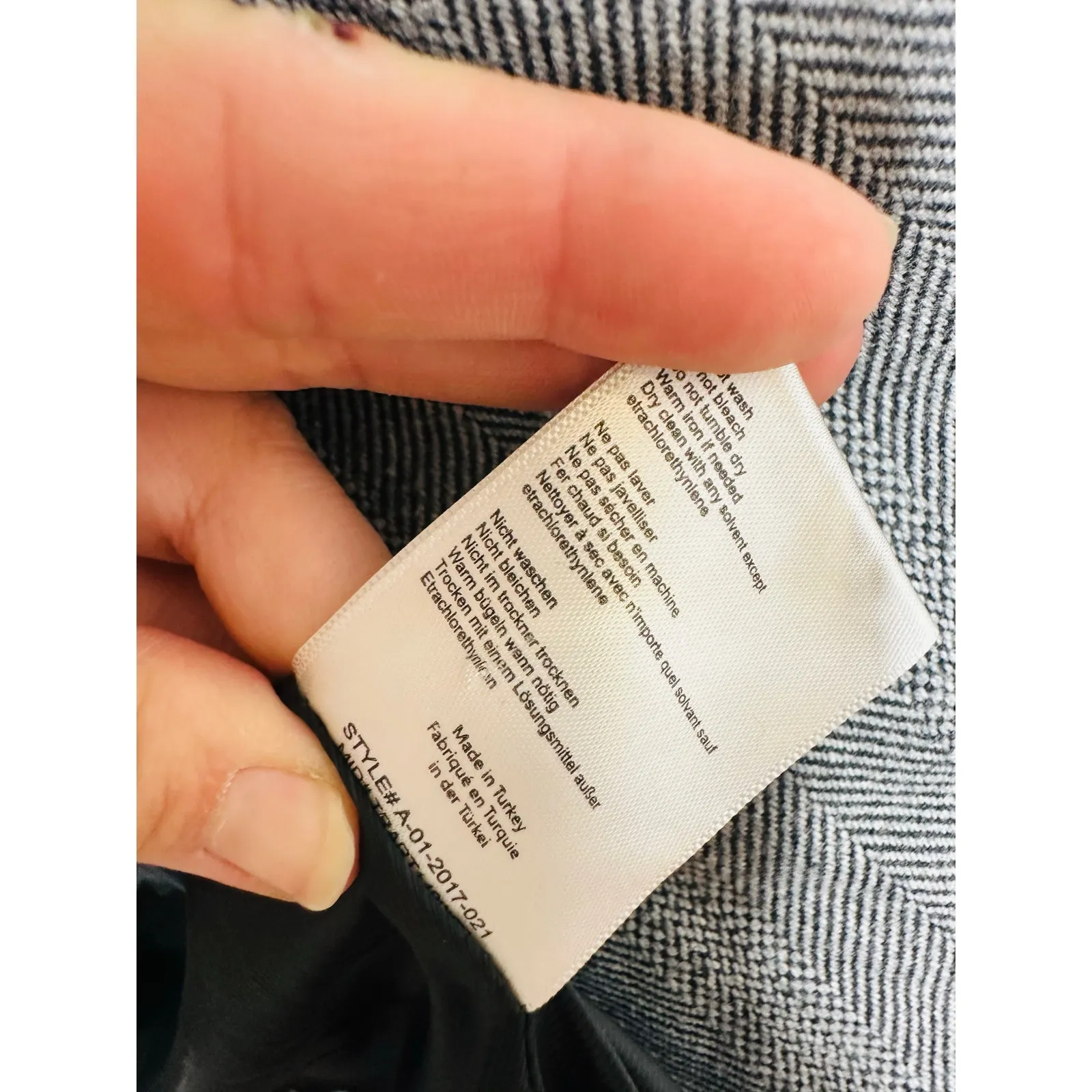 ANNIE BING Grey Wool Blend Boxy Cut Style Oversized Striped Becky Blazer size S - Image 14