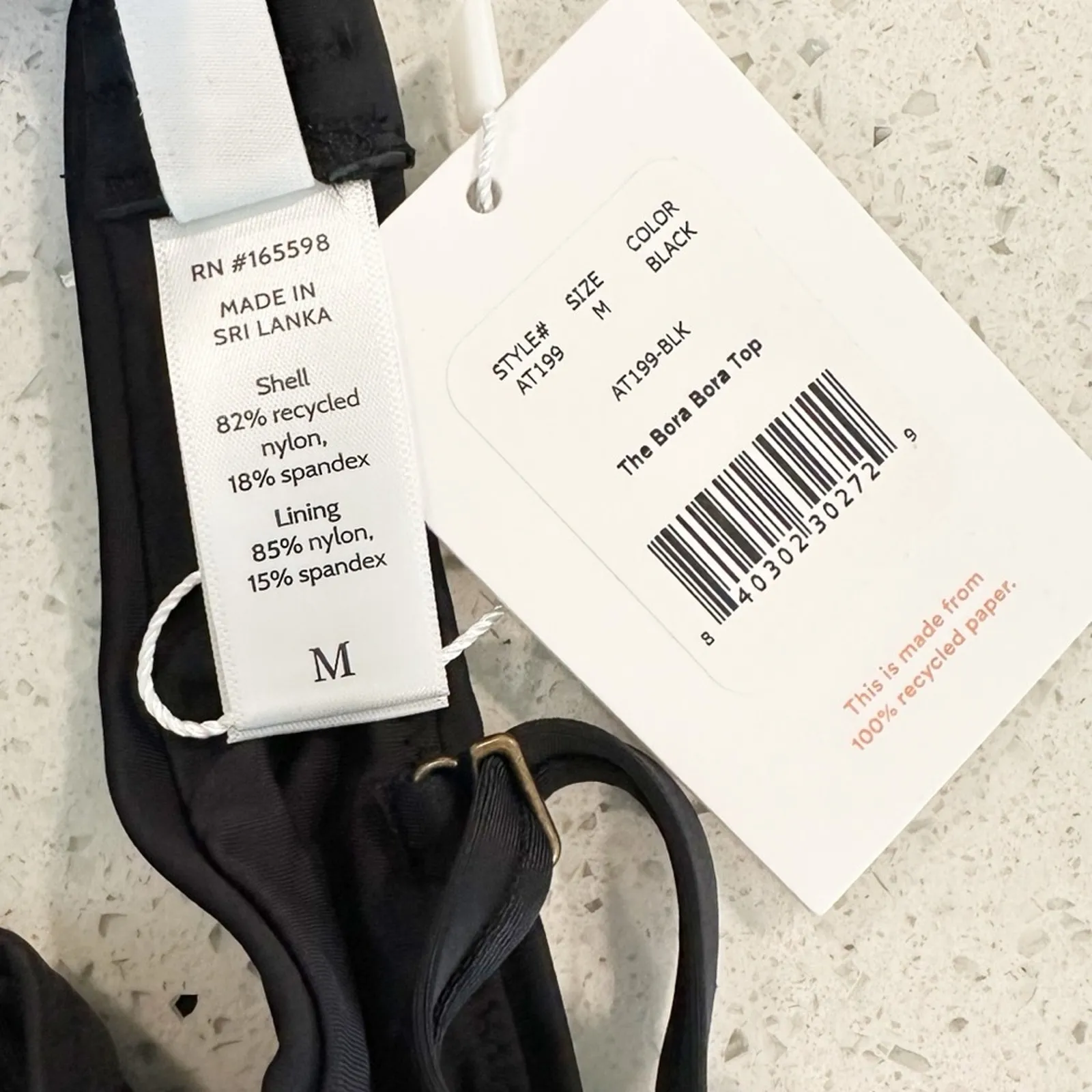 Andie Swim The Bora Bora Bikini Top‎ Black Size Medium - Image 3