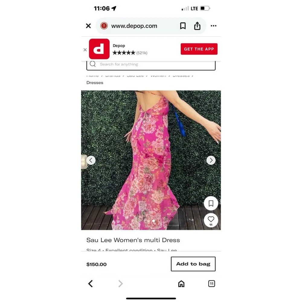 Sau Lee 10 Freida Silk Pink Floral Dress Party Wedding Event Summer Vacation - Image 5