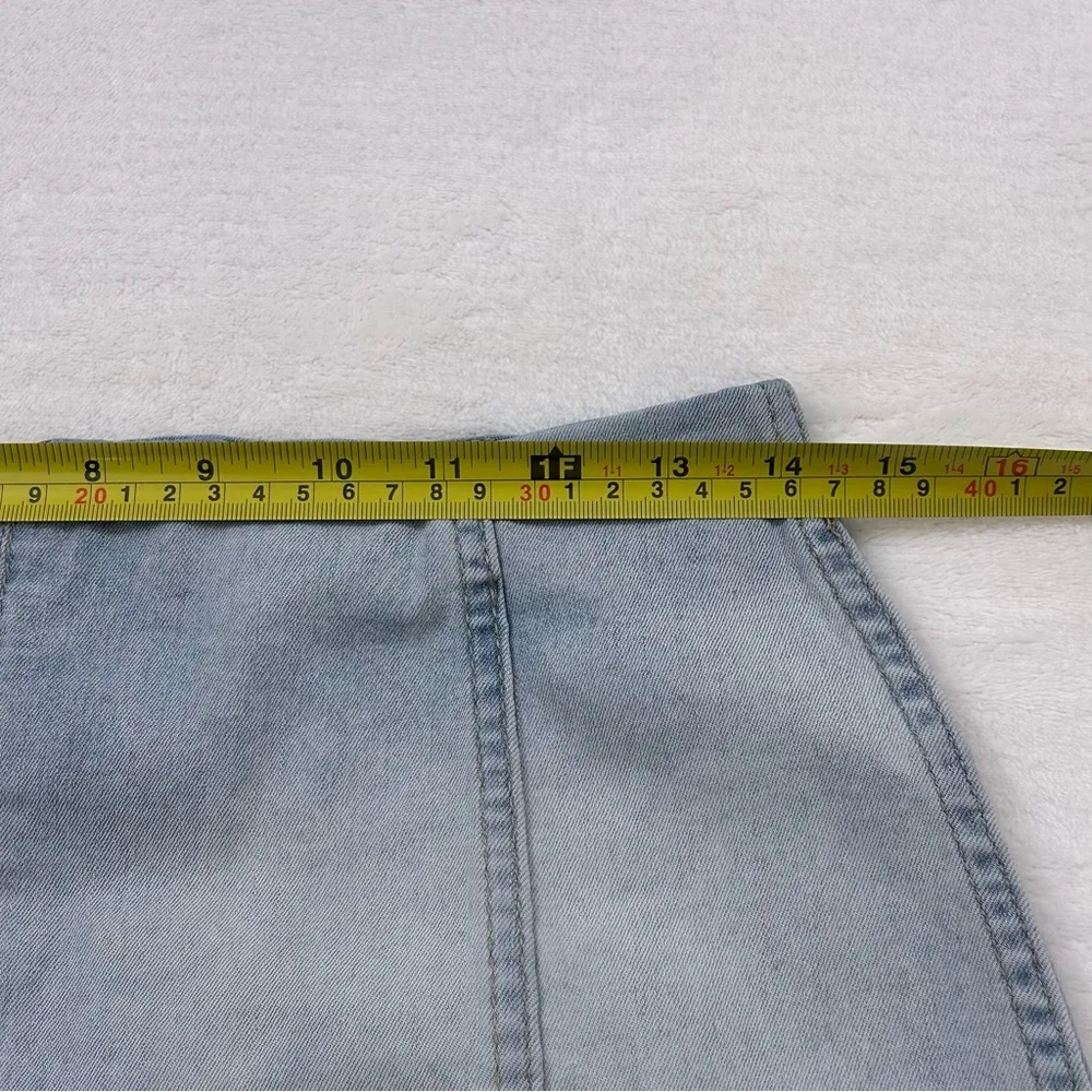 Wild Fable Light Blue Denim A Line Knee Length Stretch Jean Skirt Women’s S - Image 6