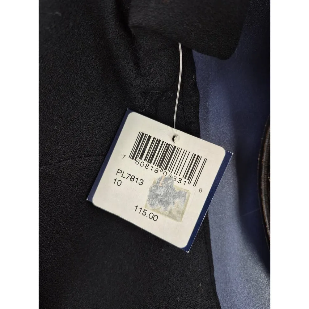 Andrea Viccaro 100% Wool Dress Black Fully Lined Sz 10 VTG 80s 90s NWT - Image 4