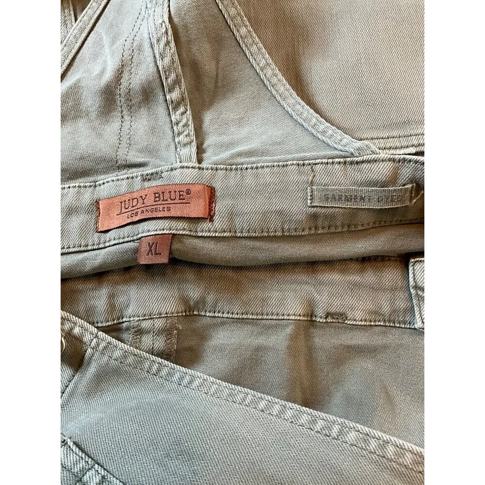 Judy Blue  light olive overall skirt XL STyle JB2822C Cotton Blend - Image 4