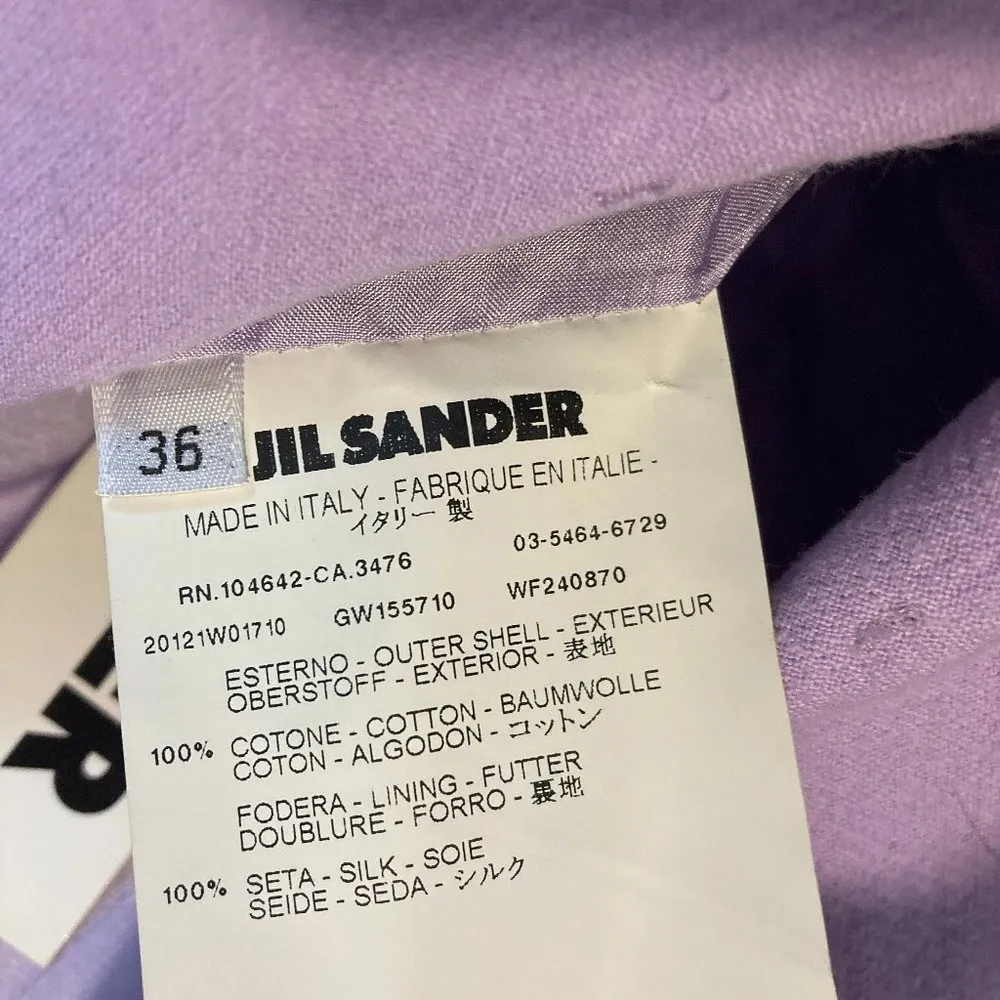 Jil Sander women's size 36 IT violet silk lined buttoned soft crop blazer jacket - Image 8