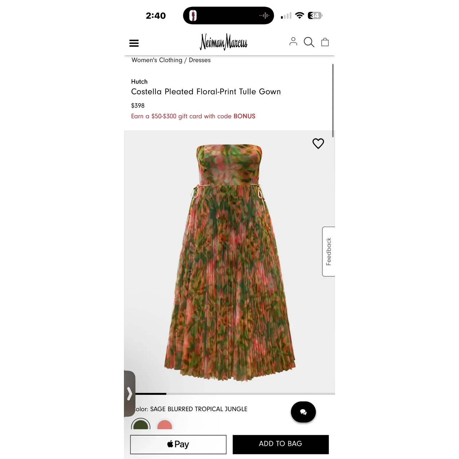 Hutch Costella Pleated Floral Tulle Gown Strapless Size 10 - Image 5