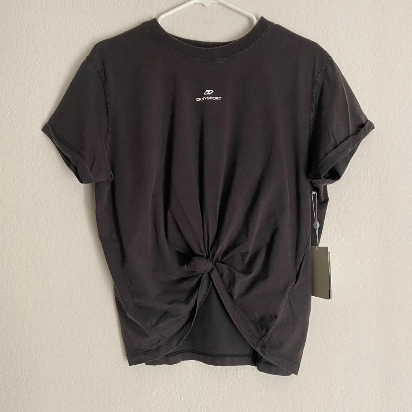 DKNY sz M & L black Knotted athletic‎ top NWT - Image 6