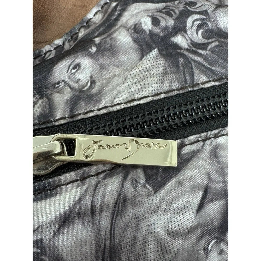 Junior Drake Gail Pleated Caramel Brown Leather Convertible Purse Handbag Slouch - Image 9