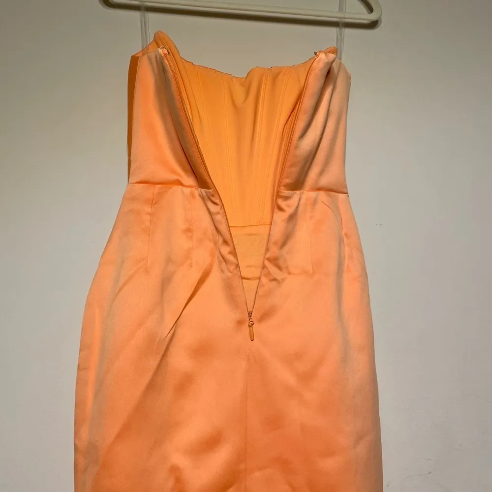 House of Cb Alora Tangerine Strapless Corset Midi Dress - Image 9