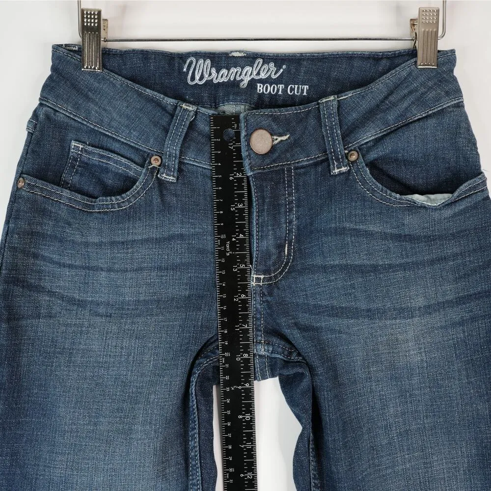 Wrangler Jeans Womens 3x30 1009MWZDO Dark Wash Low Rise Bootcut Denim Stretch - Image 6