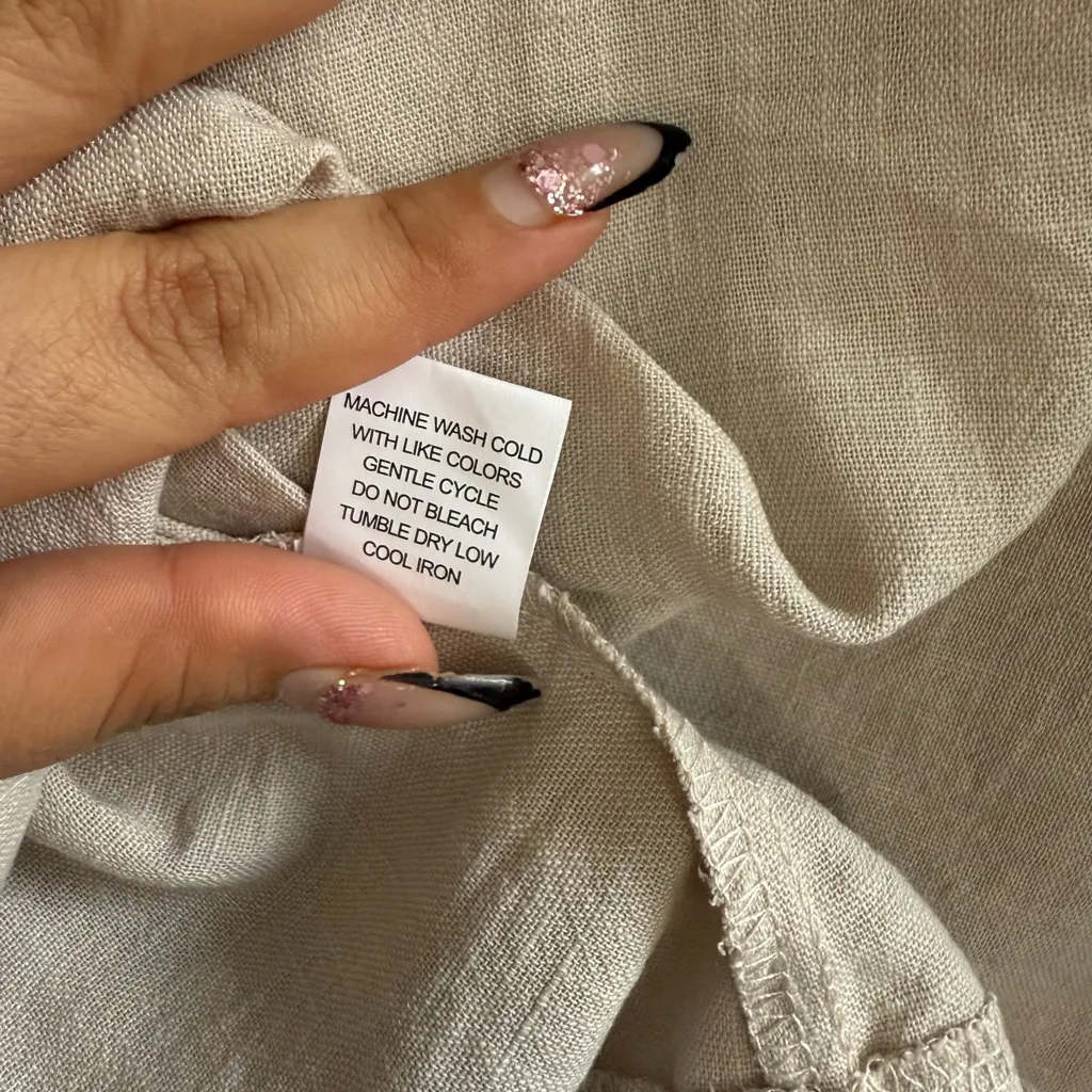 Moa Moa Cream Long Sleeve Button Down Shirt Size XL - Image 10