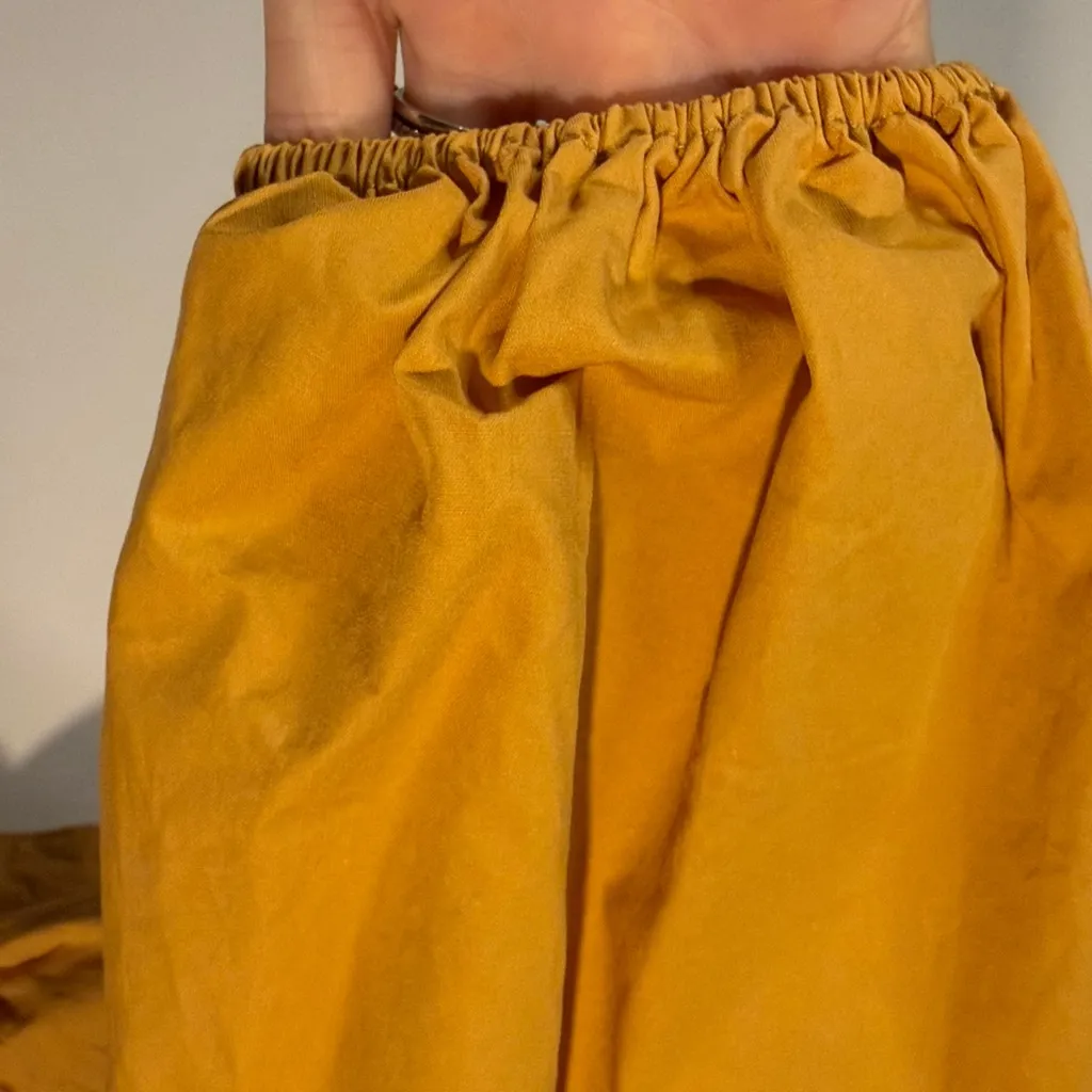 Sunday in Brooklyn- Long Balloon Sleeve Twist Front Crop Burnt Yellow Top Size S - Image 6