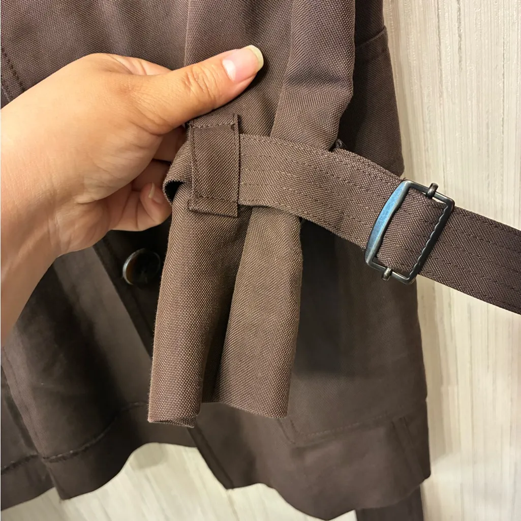 Quiet Luxury Vintage Jenne Maag Brown Trench Coat Dress S/M Minimalist 90s Style - Image 5