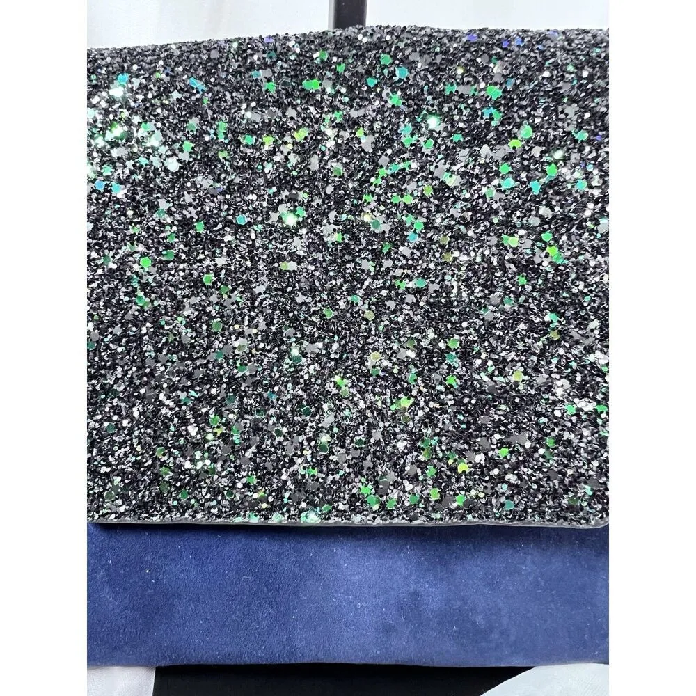 Ann Taylor Bella Glitter Navy Clutch Bling NYE‎ NWT - Image 12