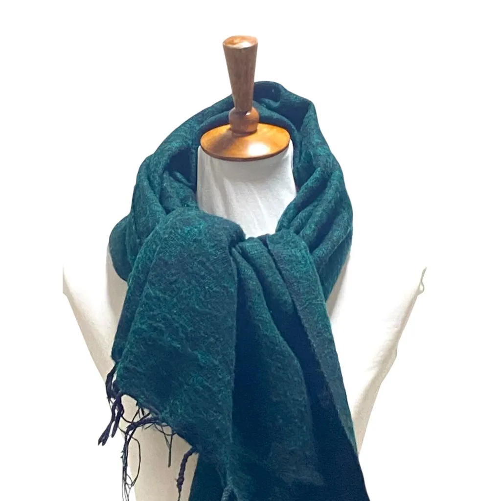 Cheppu From Himalaya Made In Nepal Blanket Scarf Green One Size - Image 5