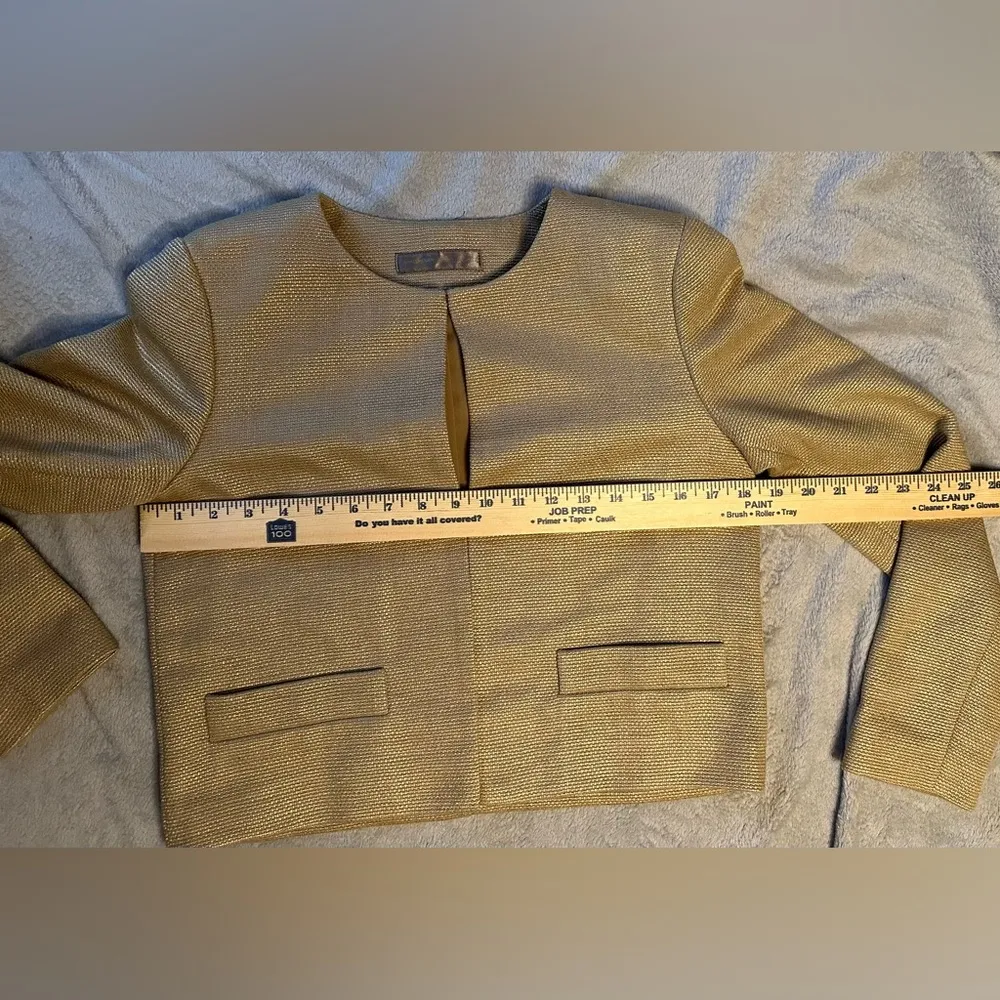 Hallhuber Donna Jacket Crop Blazer Raffia Milk Coffee EUR 38 UK 10 US 6 Tan - Image 6