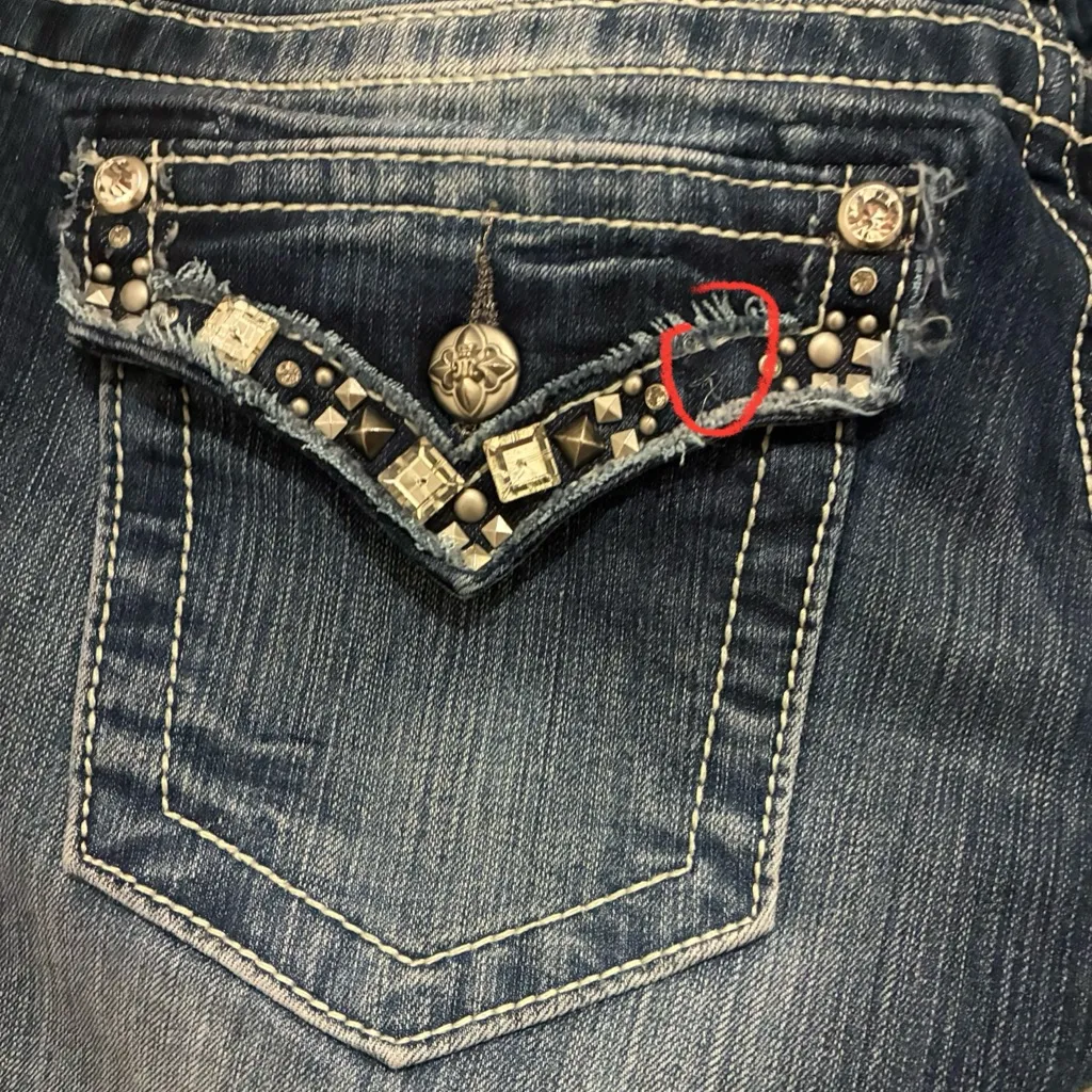 Miss Me Blue Denim Jeans Shorts 32 - Image 15