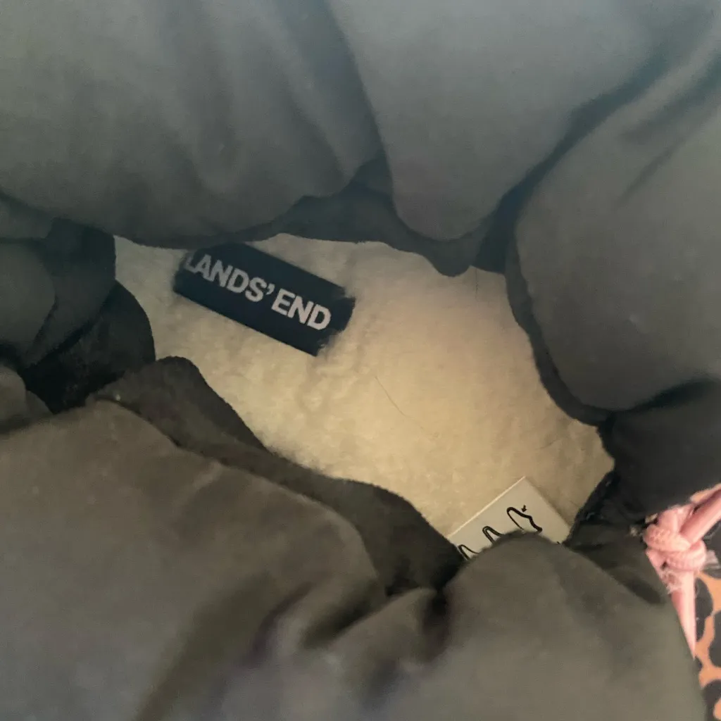 Lands' End Puffer Bootie Slipper Womens Size 8B Cheetah Animal Print House Shoes - Image 4