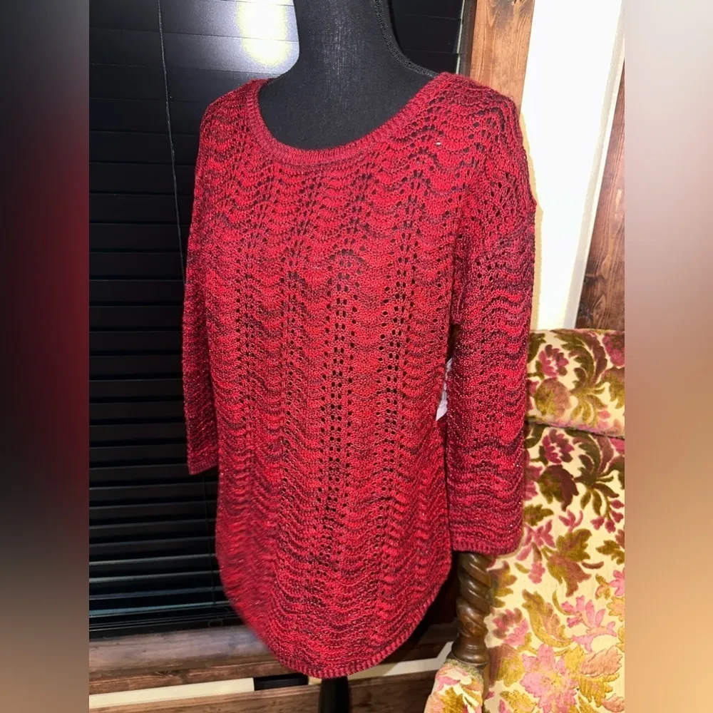 United State Sweater Red and Gold Knit Sweater Size Large NWT - Image 2
