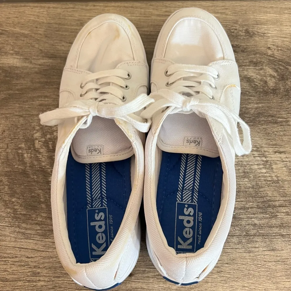 Keds White Canvas Sneakers Tennis Shoes Women’s Size 8.5 DIY Project - Image 6