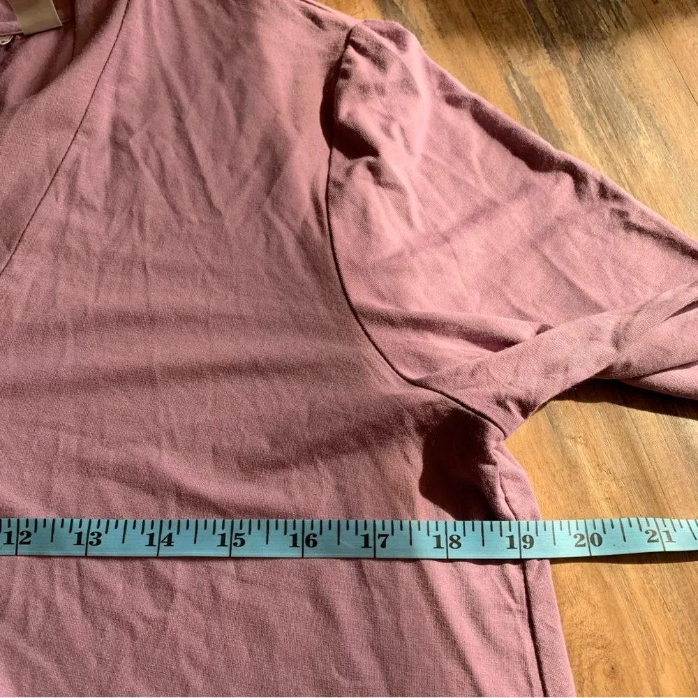 LOGO by Lori Goldstein Cardigan Size S small Purple Top Shirt Hook Eye Front - Image 6