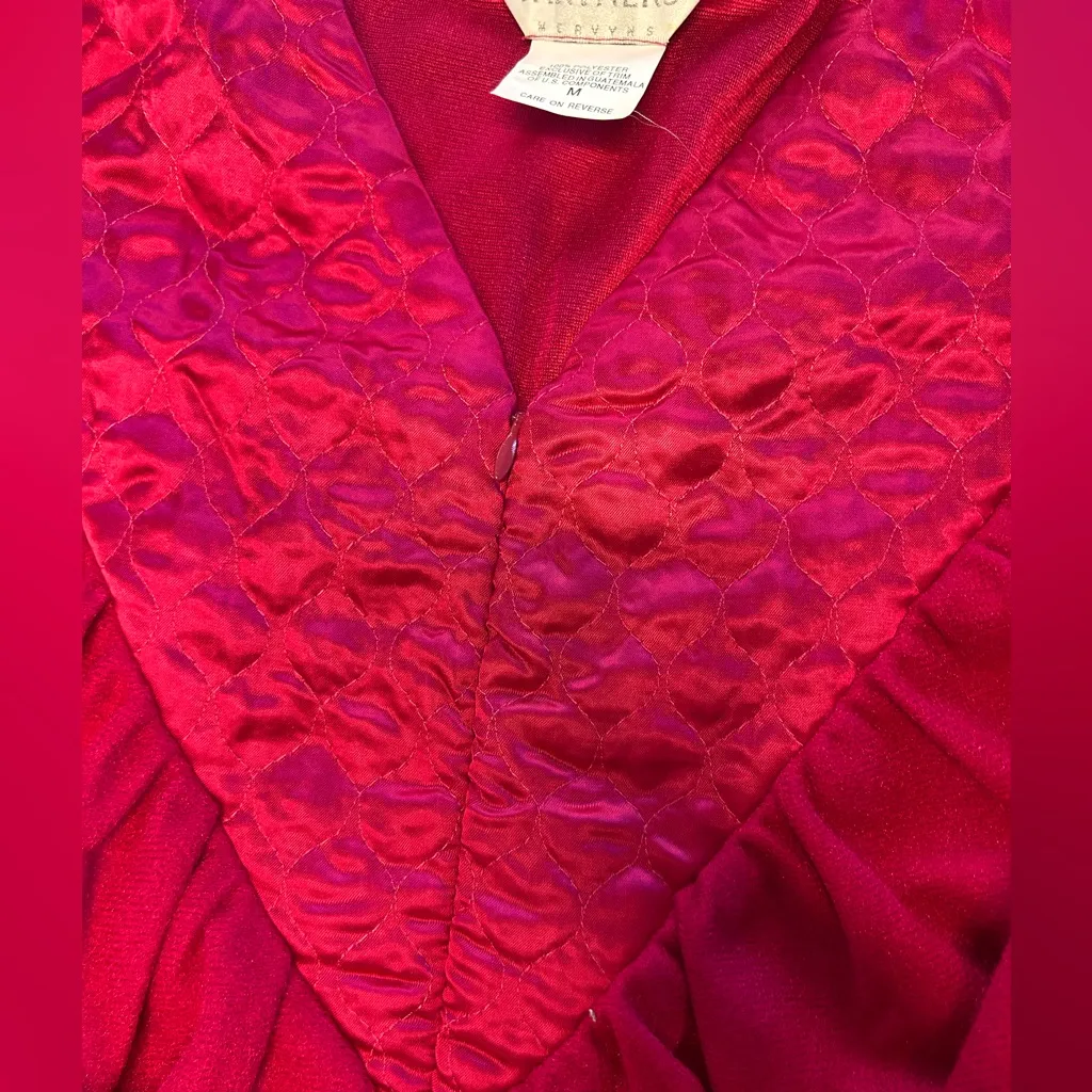 VTG 80s Partners Mervyns ruby robe house coat pockets Grannycore deadstock M Pink Size M - Image 4