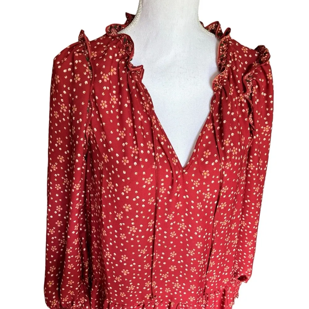 Max Studio Boho Tiered Ditsy Floral Dress- Size Medium - Image 2