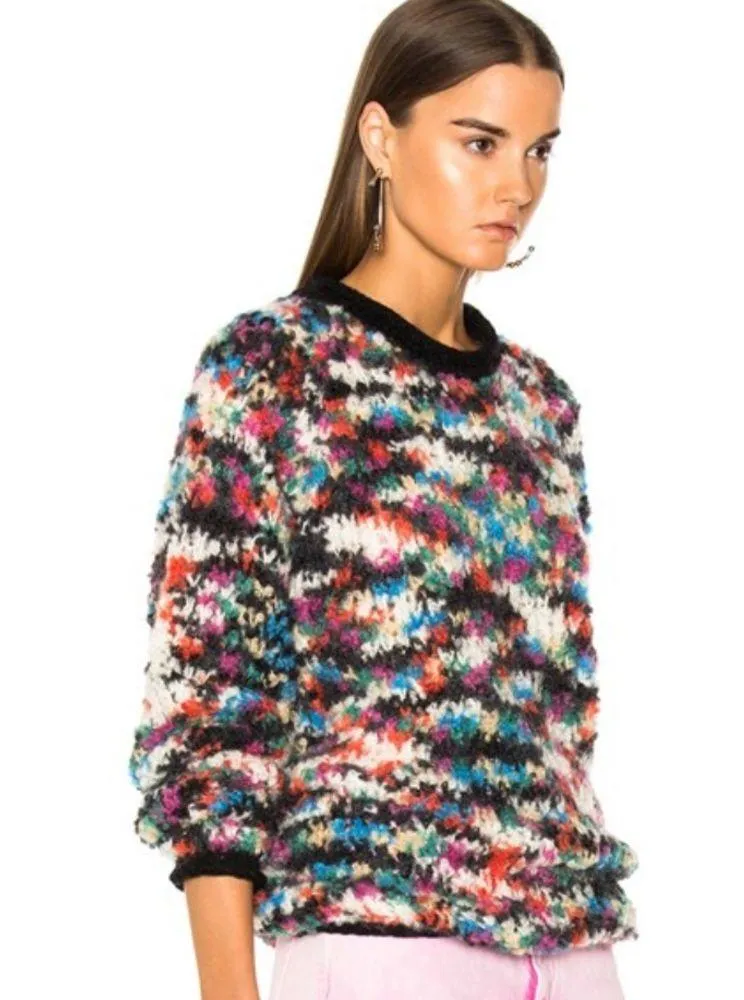 Missoni boucle mohair wool sweater sz 38 multicolor open weave - Image 2