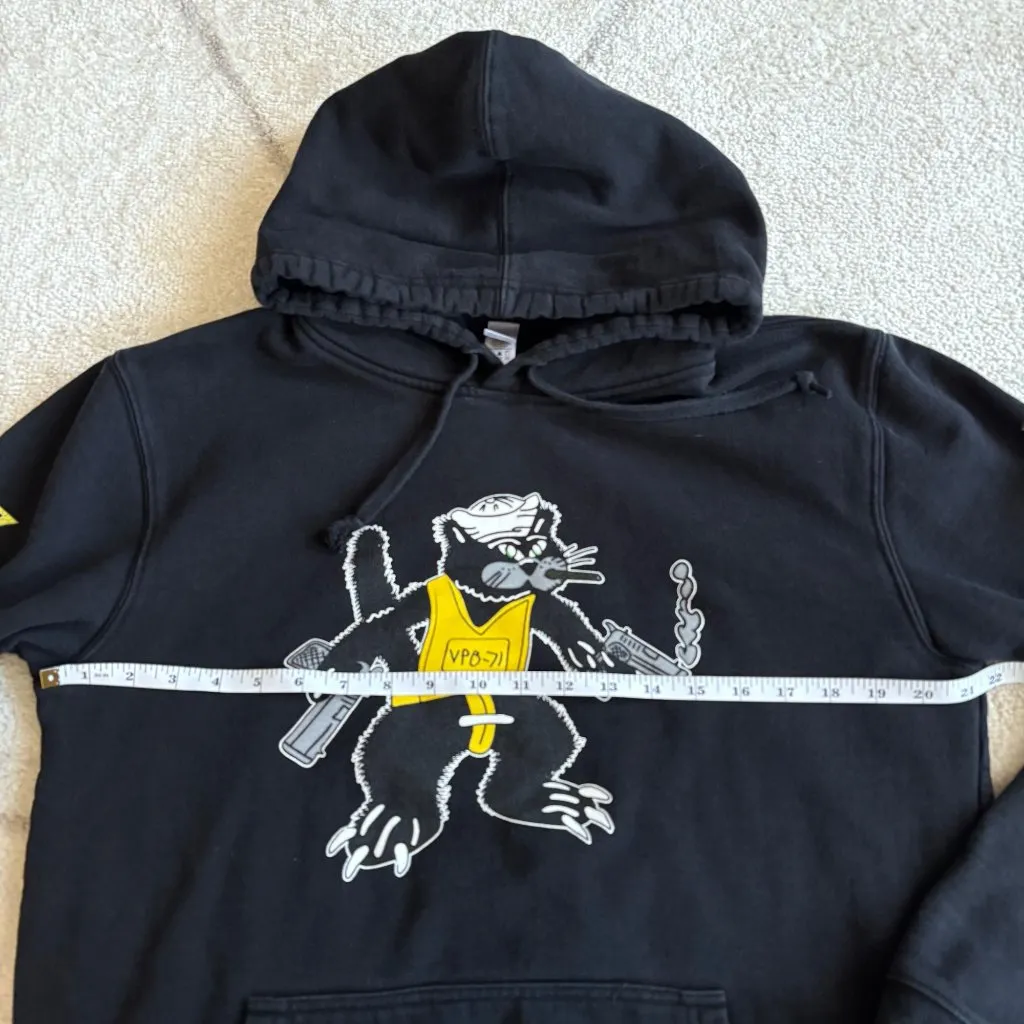 Rare 'Dope Lemon' Smoking Cat Graphic Sweatshirt Streetwear Band Merch Hoodie Black Size M - Image 5