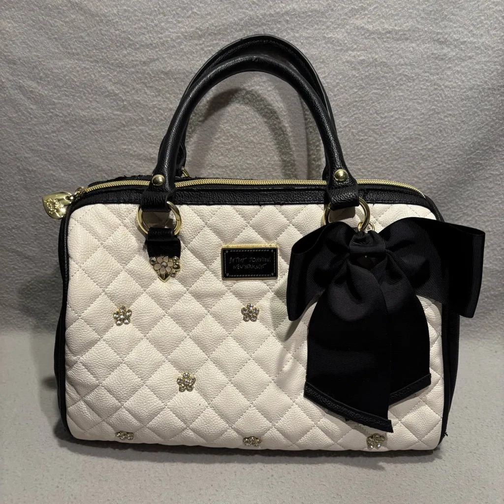 Betsey Johnson  Black White Satchel Bag and Wallet - Image 2