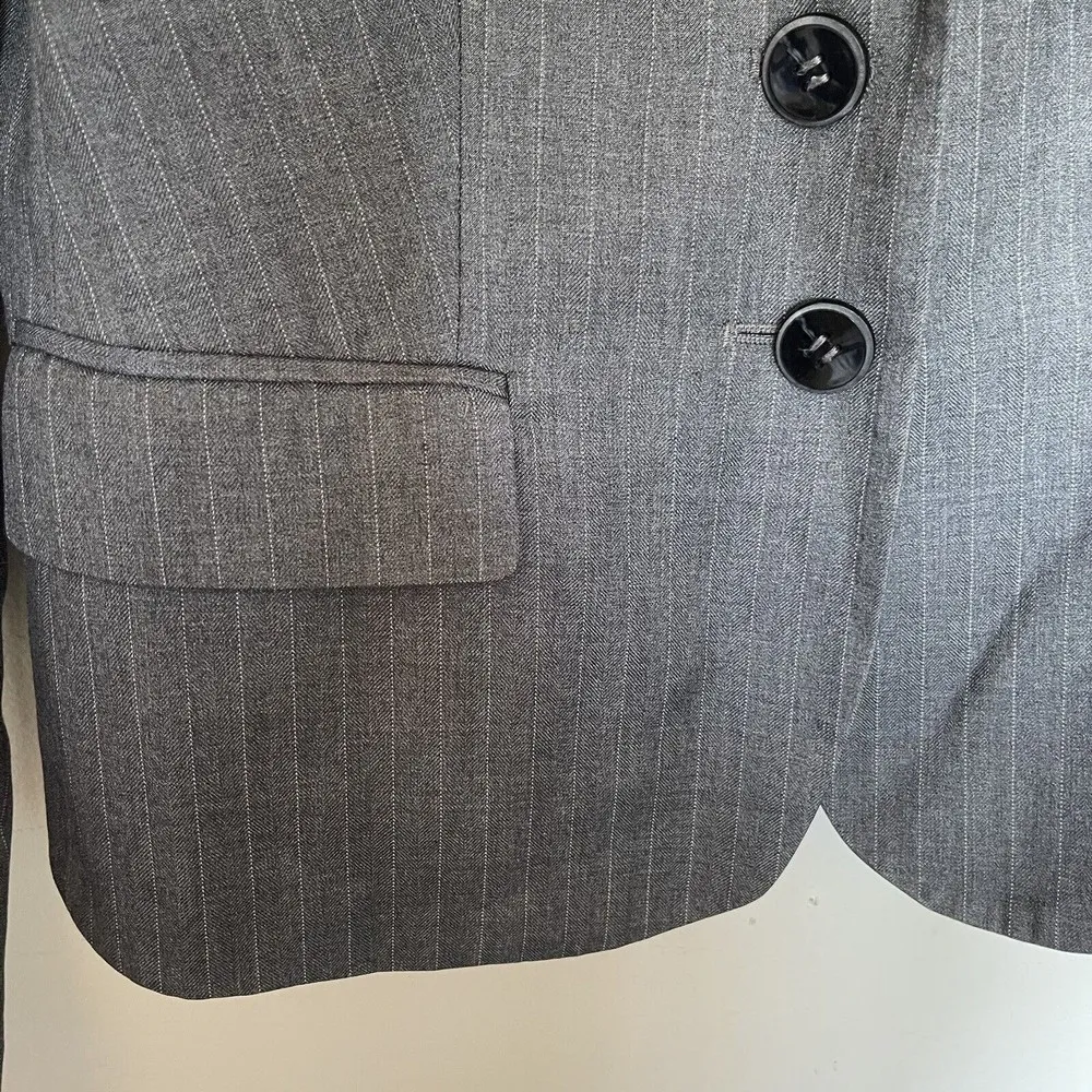 Calvin Klein Womens Blazer Jacket XS Pinstripe Career Work Wear Office Business - Image 5