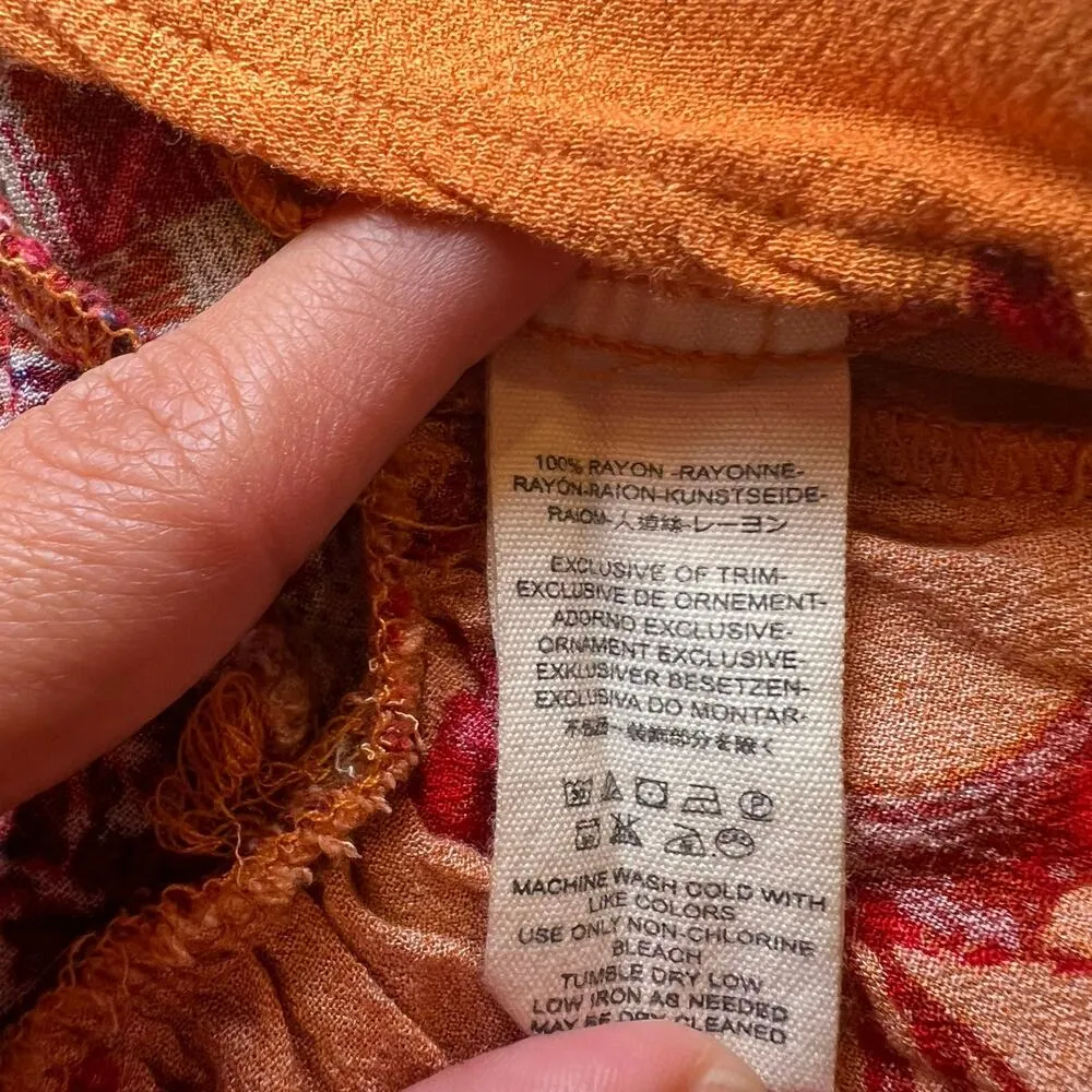 Free People Aloha State Of Mind Patchwork Print Long Sleeve Flowy Top Size XS - Image 8