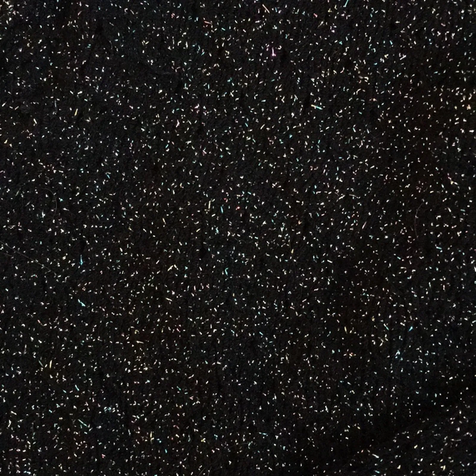 Vintage black and rainbow sparkle knit and crochet black cardigan size L Size L - Image 2