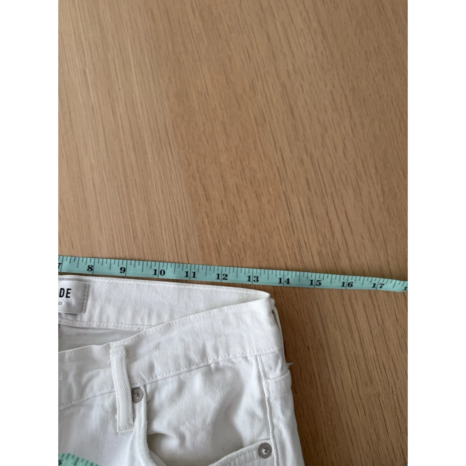 AGOLDE Jeans Womens 27 White Toni Straight Leg High Rise Distressed Hems 2015 - Image 8