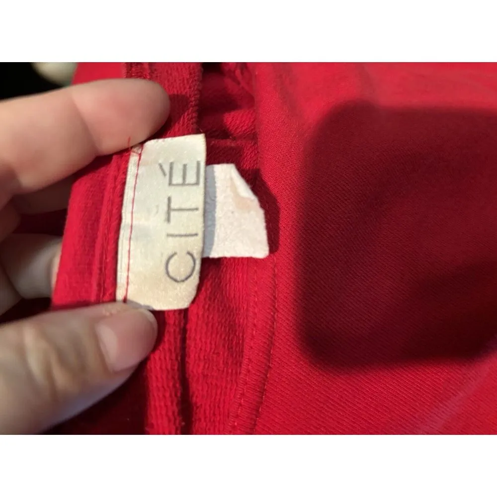 Cite Elephant Print Maxi Dress Red Novelty‎ Artsy Art to Wear quirky maxi Large - Image 3