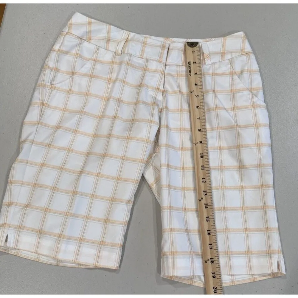 Adidas Climalite Bermuda Shorts Womens 4 Plaid Golf Travel Sports 12" Inseam - Image 7