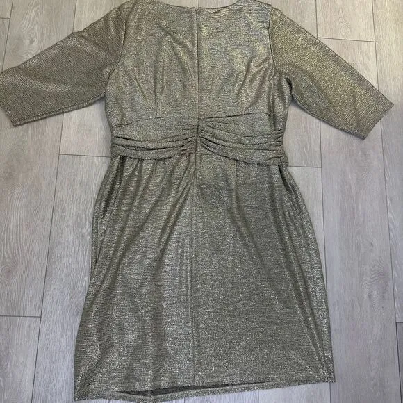 Jessica Howard party gold‎ sparkle formal cocktail knee length dress size 22 - Image 4