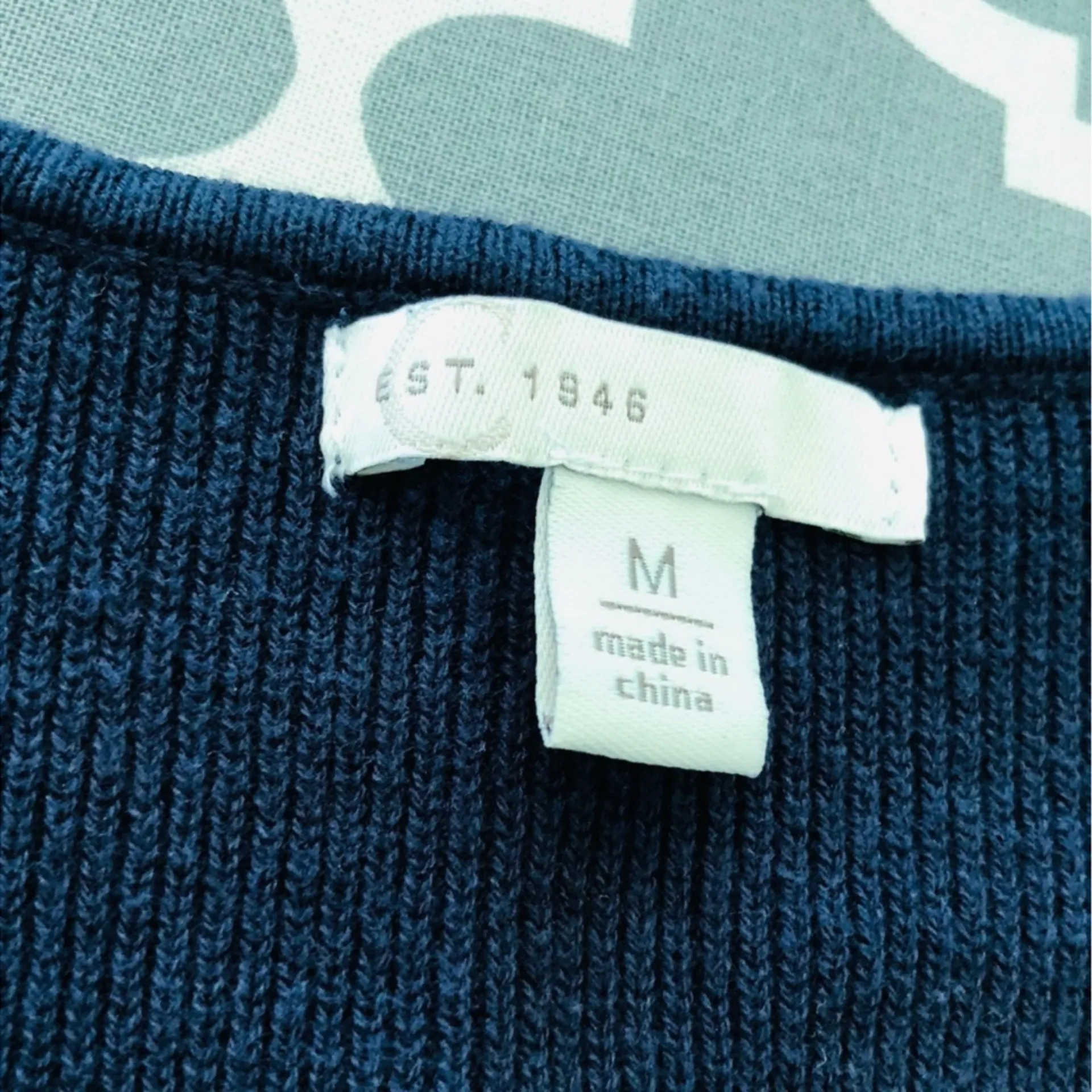 Navy sweater top short sleeve office casual everyday Elegant Blue Women's Top - Image 4