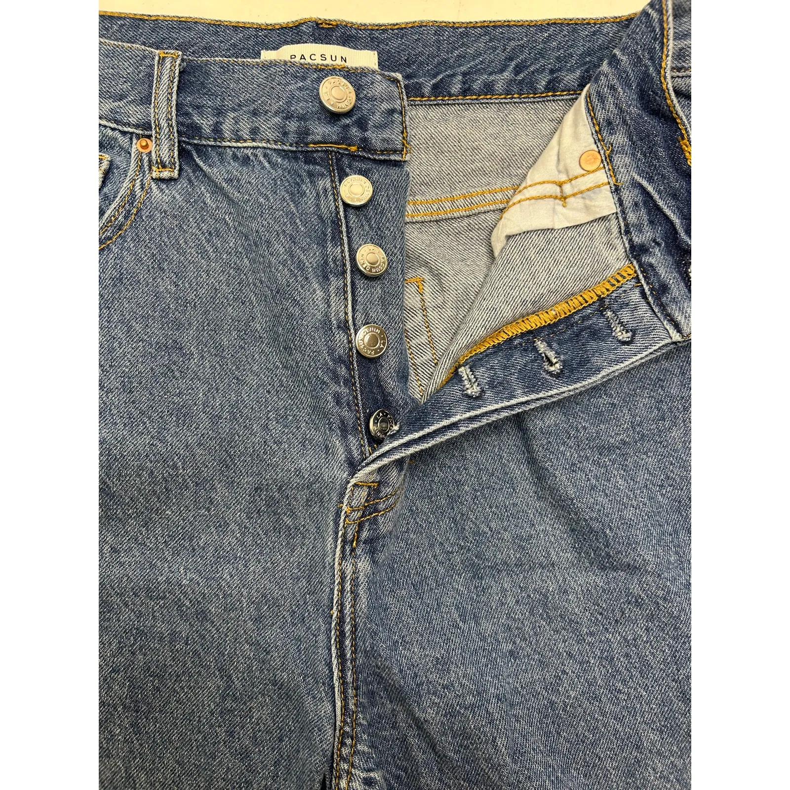 PacSun high rise, straight leg medium wash jeans with cropped ankle size 29 - Image 6