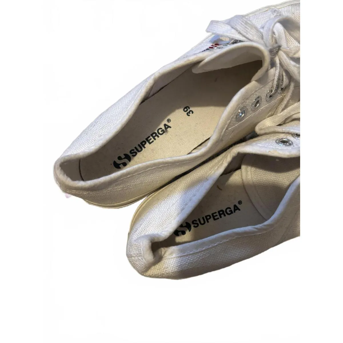 Superga White Canvas Sneakers Size 39 - Image 3