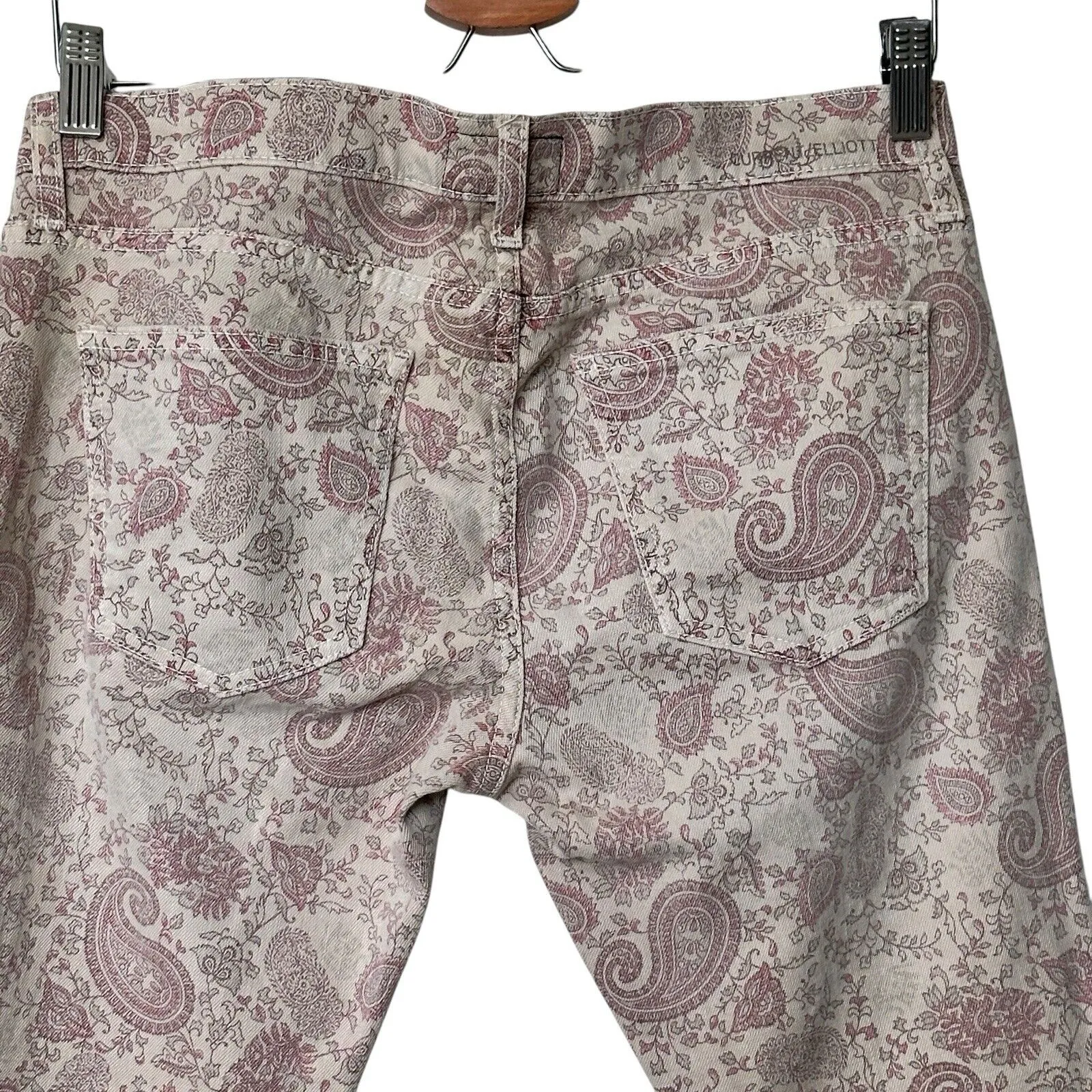 Current Elliott The Stiletto Skinny Crop Jeans in Paisley Khaki size 27 - Image 10