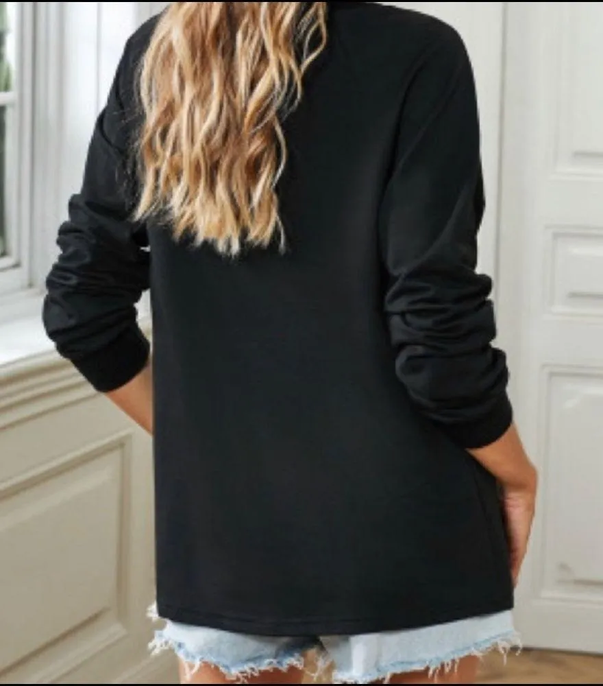 Faith Over Fear Black Pullover Size Small - Image 3