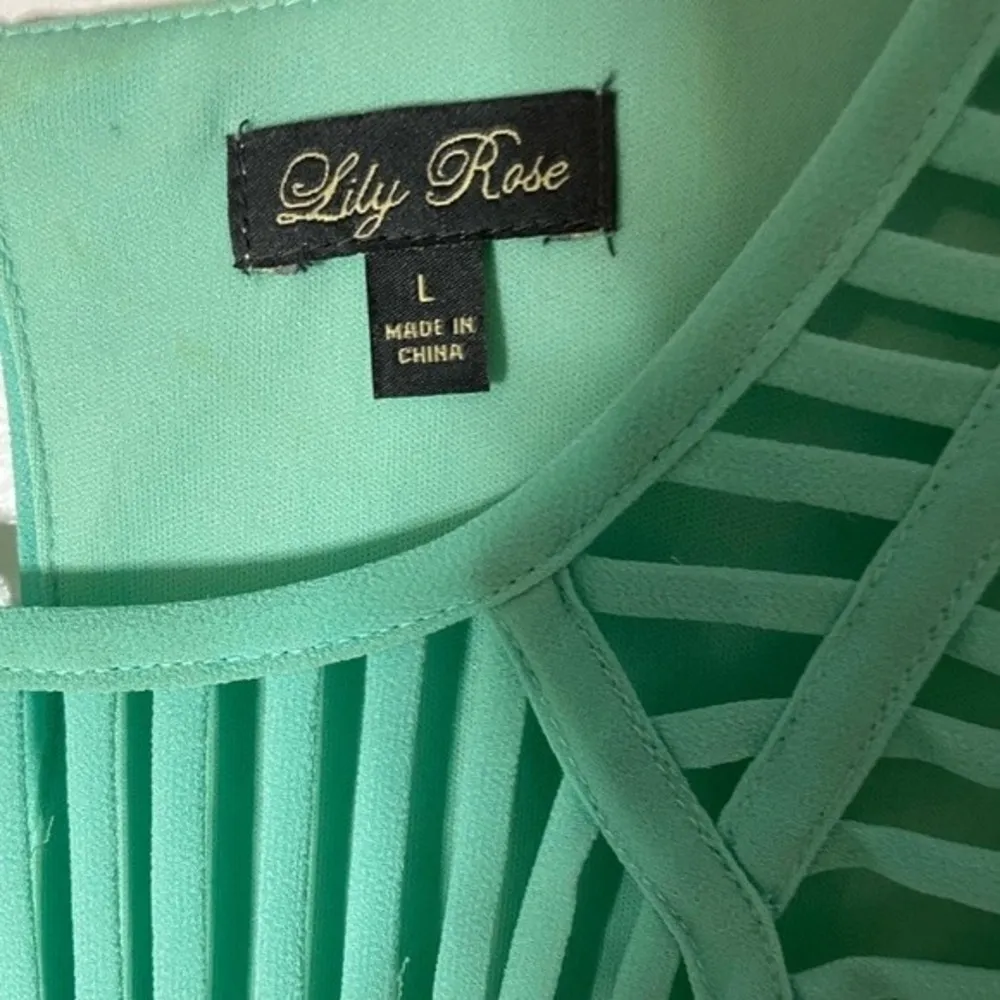 Juniors Lily Rose Teal Sleeveless Dress Size Large - Image 2