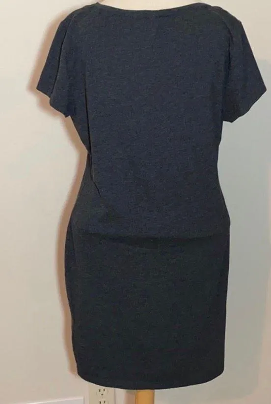 basic t shirt tee dress dark gray Large - Image 2