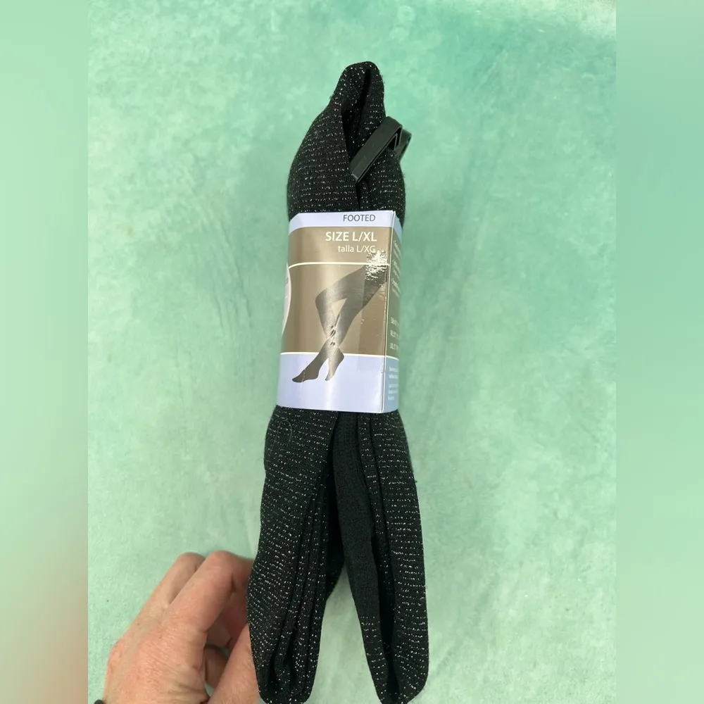 Secret Treasures Glitter Stripe Tights L/XL - Image 3