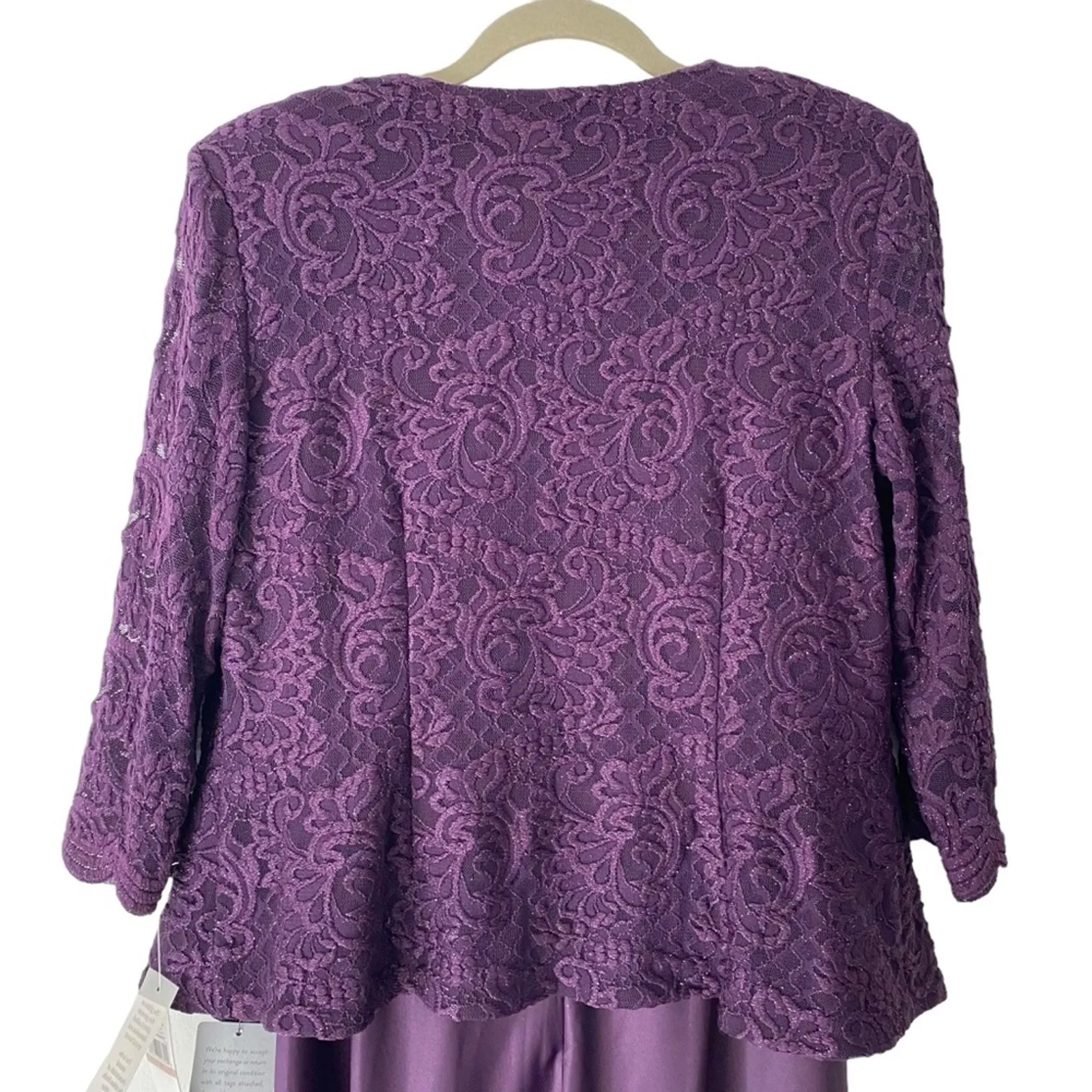 Alex Evenings Two Piece Formal Lace Set Eggplant Purple NWTs size 12 - Image 13