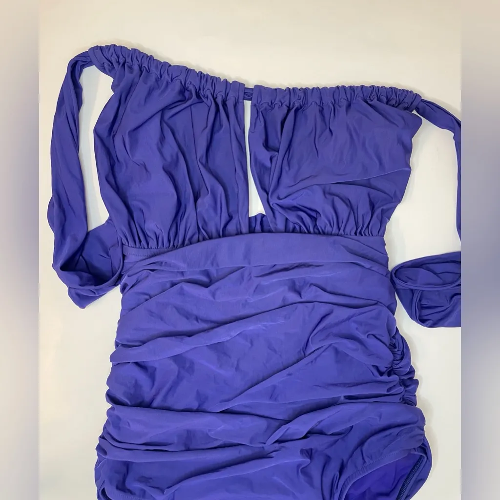 Lenny Niemeyer Ruched Adjustable Halter One Piece Ultramarine Swimsuit Size L Blue Size L - Image 6