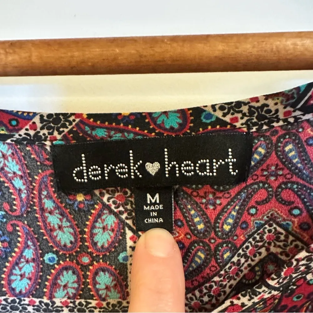 Derek Heart Multicolor Patterned Shirt Dress Size M - Image 2