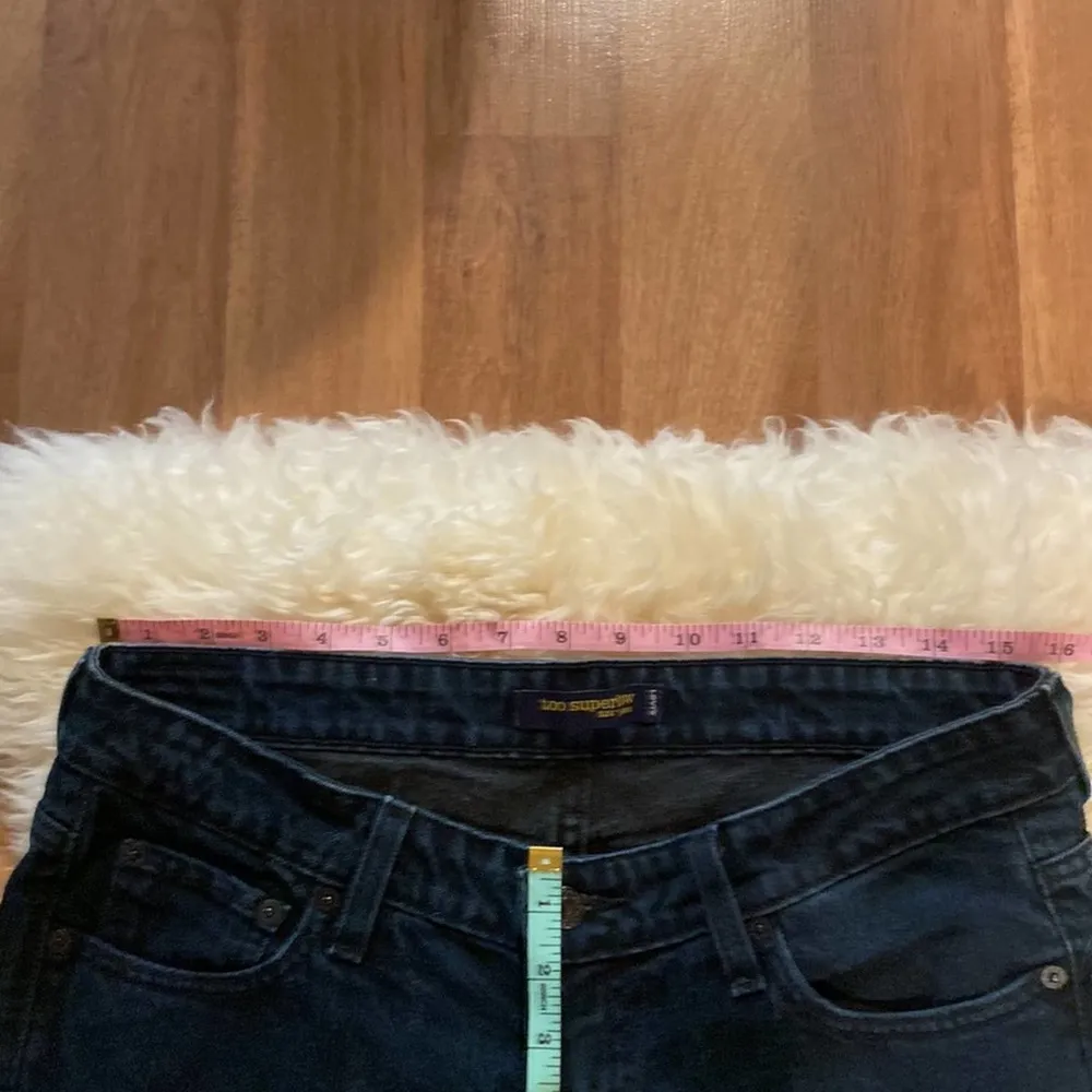 Levi’s Too Superlow Dark Blue Low Rise Denim Skinny Jeans EUC Sz 11 Short - Image 7