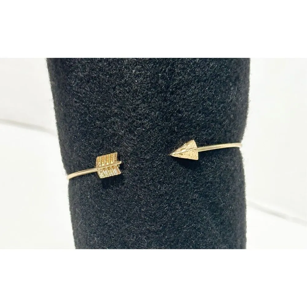 Gold Arrow Adjustable Open Bangle Cuff Bracelet Gold Tone Fashion Jewelry Thin - Image 2