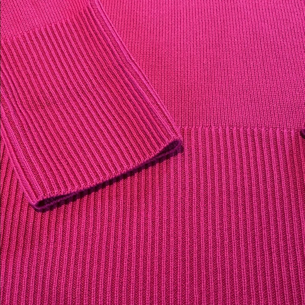 GAP Cotton Crew Neck Wide Sleeve Side Vented Sweater Pullover Magenta Pink XXL - Image 3